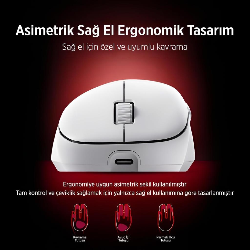 Philips Evnia SPK9418W Beyaz Şarjlı Optik Kablosuz Oyuncu Mouse