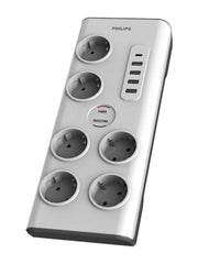 Philips SPN7060WA/62 Anahtarlı USB'li 2 m 6'lı Akım Korumalı Priz Teşhir