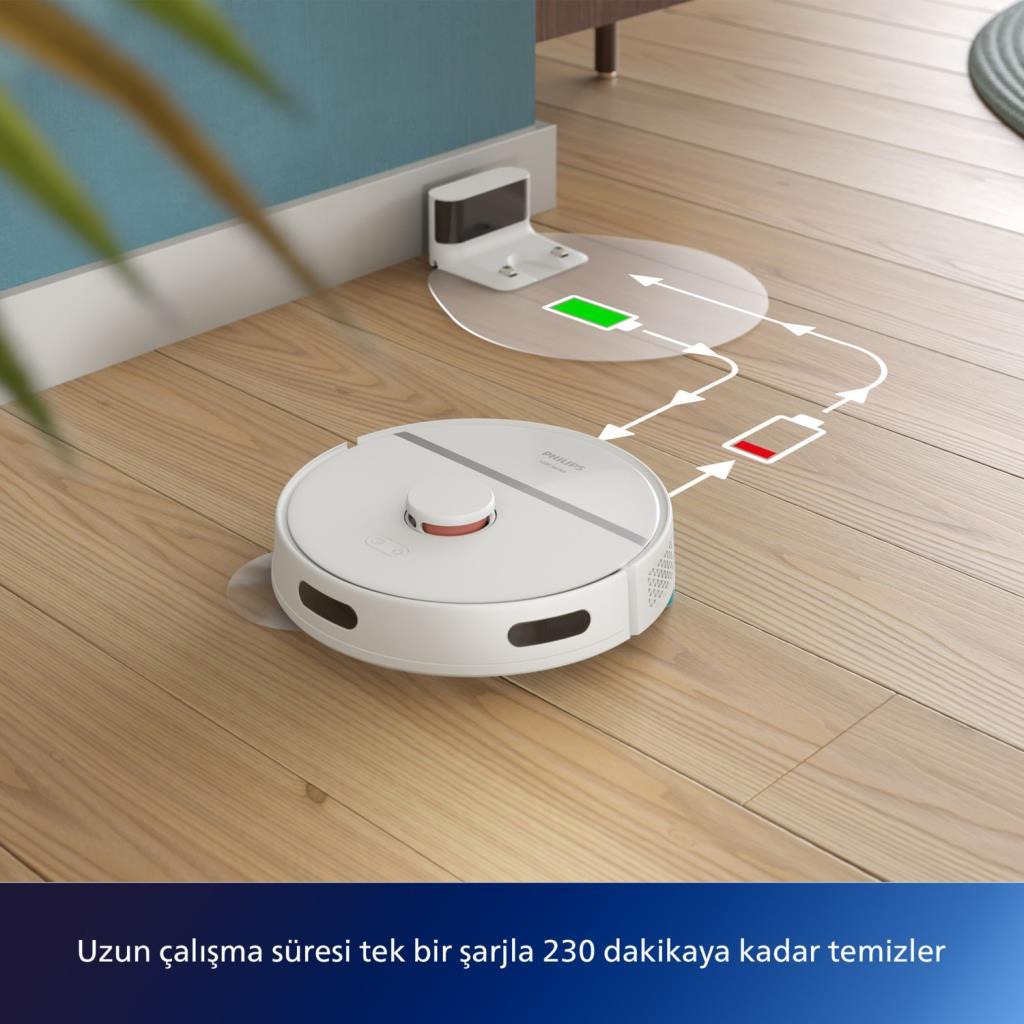 مكنسة روبوتية ذكية Philips HomeRun 3000 Series Aqua XU3000/02 بيضاء - عرض