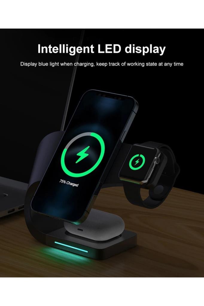 Piili Magnetic Wirelles Çok Fonksiyonlu Stand Siyah - TEŞHİR