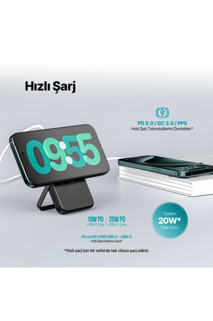 Ttec ReCharger Pro M 2BB219 5000 mAh Standlı Hızlı Şarj MagSafe Powerbank Teşhir