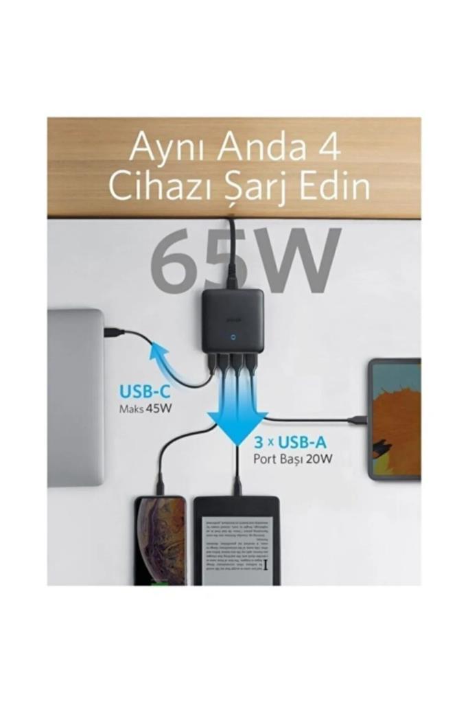 Anker PowerPort Atom III Slim A2045 65 W Hızlı Şarj Adaptörü - Outlet