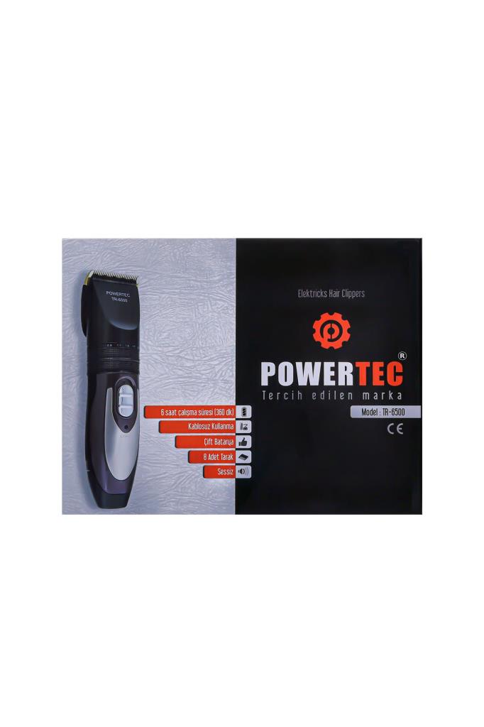 Powertec TR-6500 Çift Bataryalı Saç Kesme Makinesi Teşhir