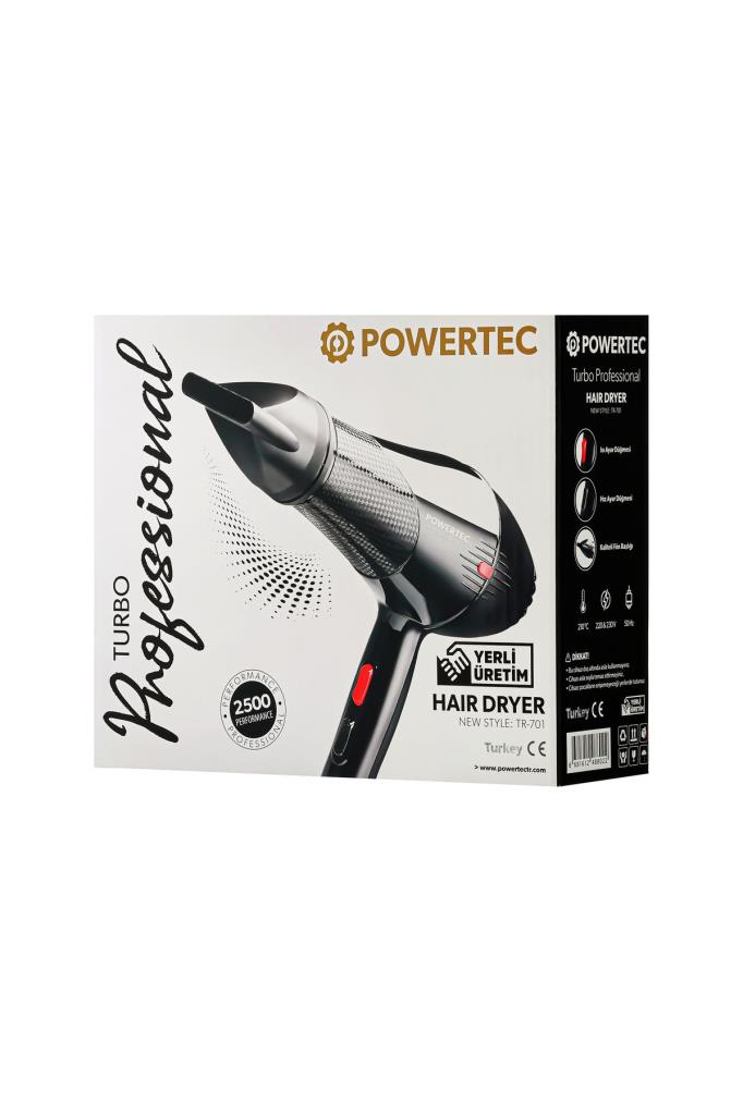 Powertec TR-701 Turbo Profesyonel 2500 W Fön Makinesi Outlet