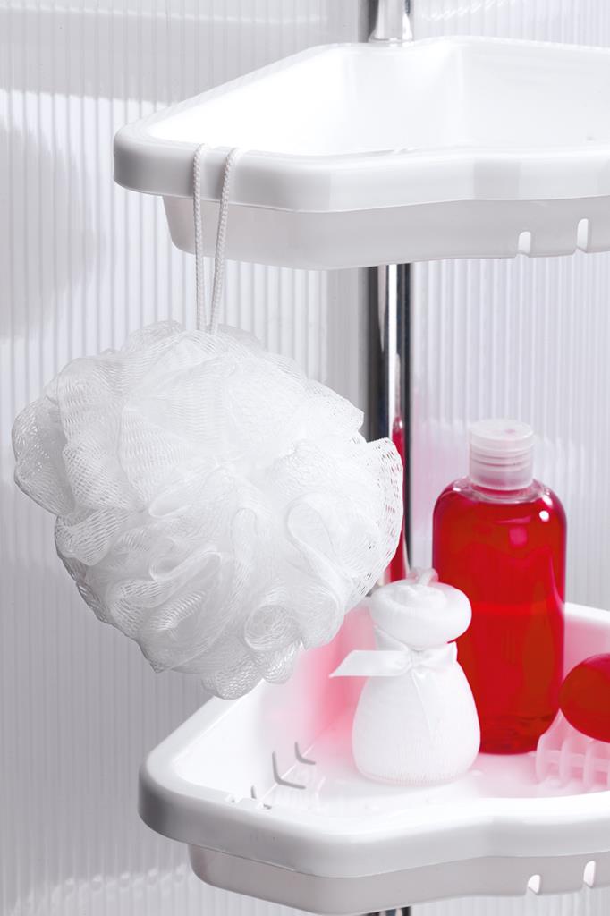 Prima Nova Banyo Köşe Rafı Paslanmayan Aluminyum Borulu Aluminyum Beyaz Teşhir