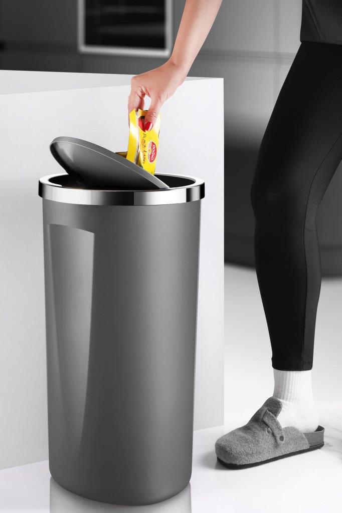 Prima Nova Lenox 35 Lt Döner Kapaklı Mutfak Banyo Ofis Çöp Kovası-gri Teşhir