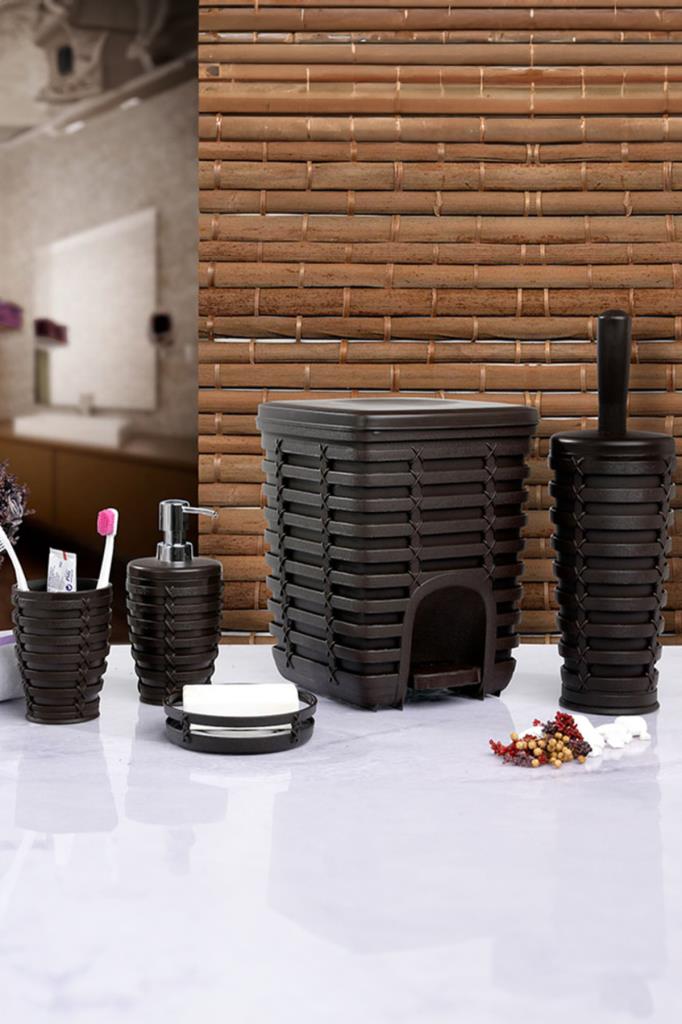 Primanova Palm 5'li Banyo Seti Kahverengi Outlet