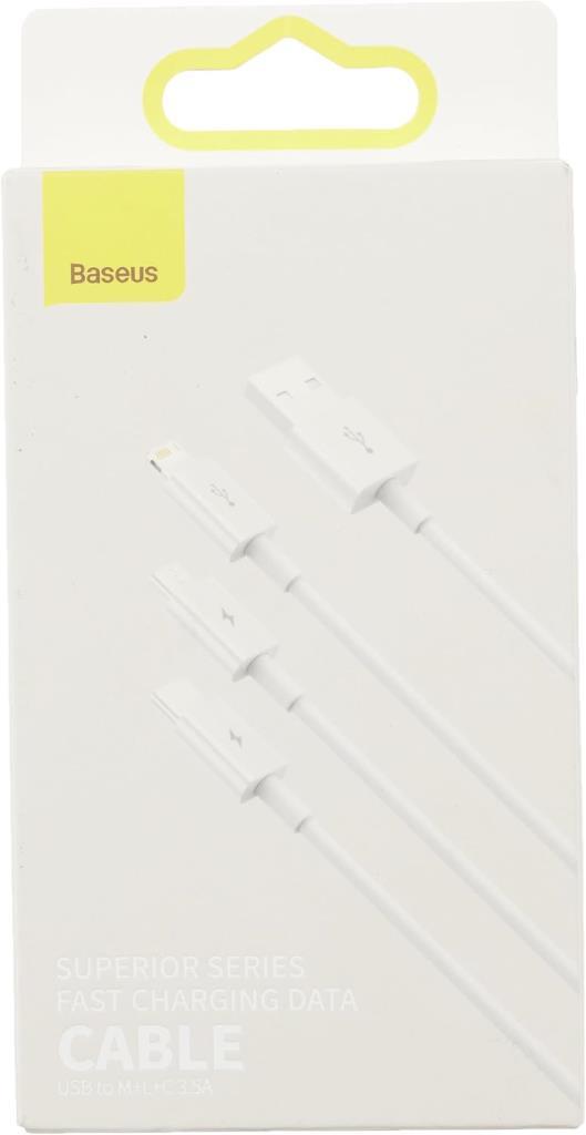 Baseus Superior 0.5 m 3in1 Hızlı Şarj Kablosu - Teşhir