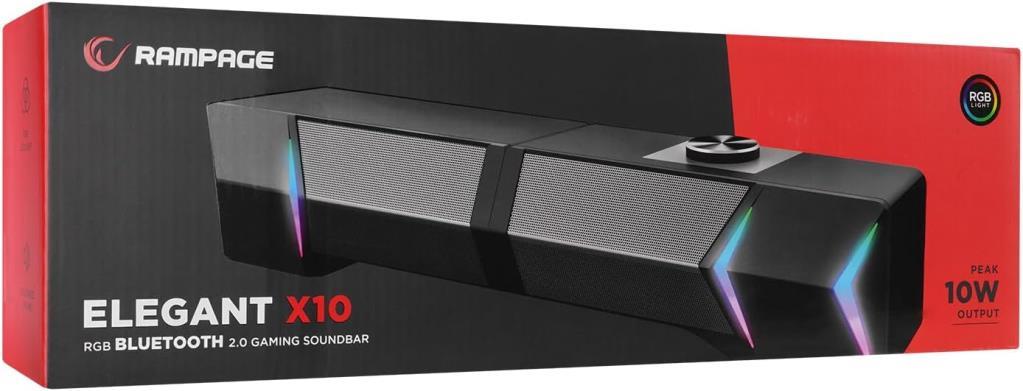 Rampage Elegant X10 2.0 Bluetoothlu Rms 3W*2 RGB Işıklı Multimedia Usb 5V 45dB Gaming Oyuncu Speaker