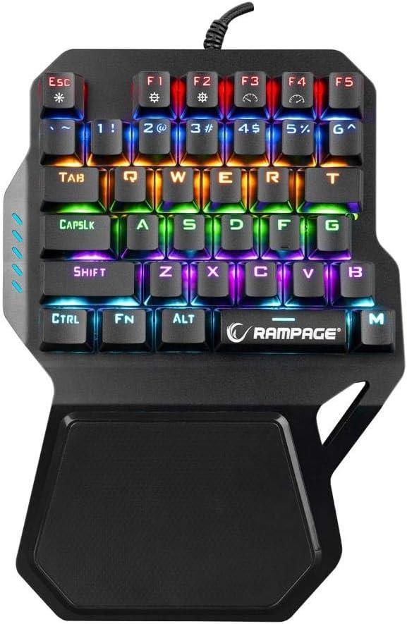 Rampage KB-R77 PALM USB Rainbow Backlight Outemu Blue Switch Mekanik 36 Tuşlu Mini Gaming Oyuncu Klavyesi Outlet