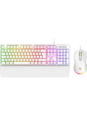 Rampage KM-RX7 FORTUNA V2 Gökkuşağı Aydınlatmalı USB BEYAZ Gaming Combo Q Gaming Klavye + 12800 dpi