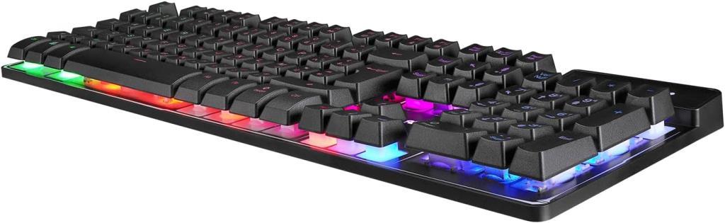 Rampage Siyah Usb Gökkuşağı Zemin Aydınlatmalı French/Arabic Layout Oyuncu Klavye + Mouse Set uyumlu Teşhir