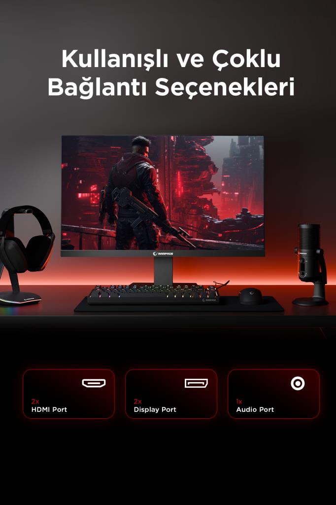 Rampage MIRACLE MC27RQ180 27'' 1 ms 2K Pivot IPS 180 Hz Oyuncu Monitörü Outlet