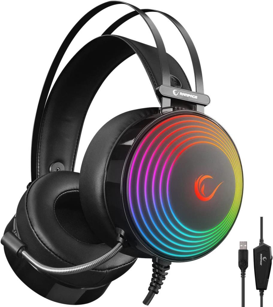 Rampage Helix RM-K97 RGB 7.1 USB Kablolu Kulak Üstü Oyuncu Kulaklığı