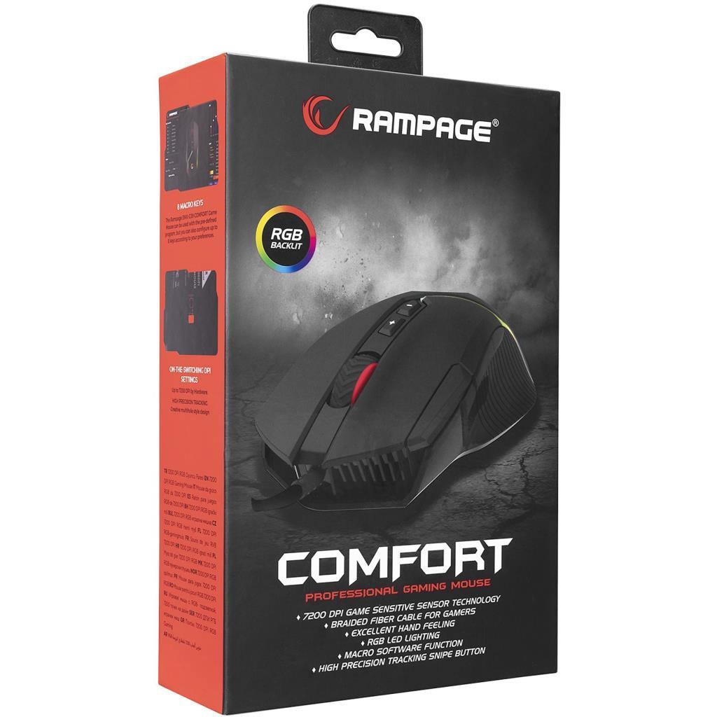 Rampage SMX-G39 COMFORT RGB Makrolu Ergonomik Optik Kablolu Oyuncu Mouse
