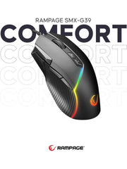 Rampage SMX-G39 COMFORT RGB Makrolu Ergonomik Optik Kablolu Oyuncu Mouse