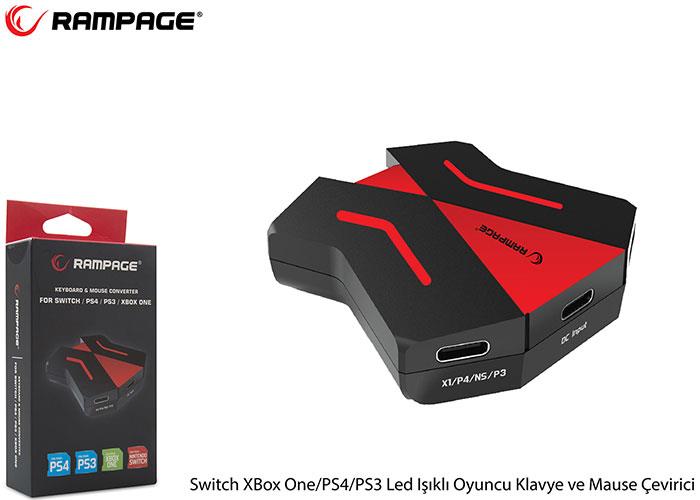 Rampage Switch Xbox One/ps4/ps3 LED Işıklı Oyuncu Klavye ve Mause Çevirici - Outlet