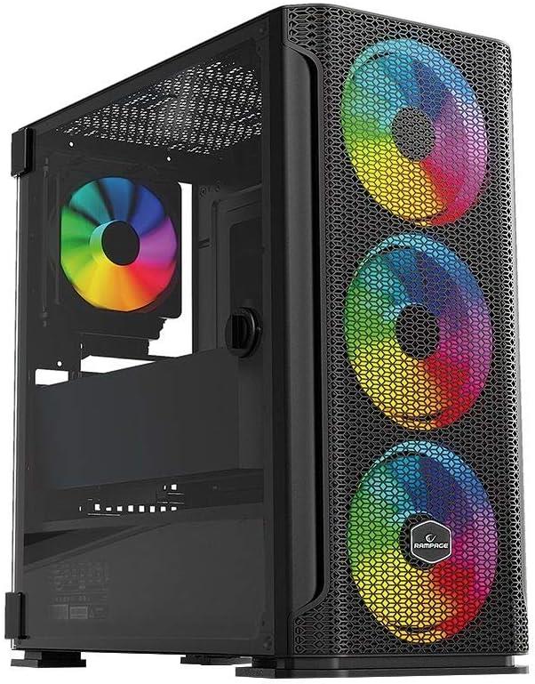 Rampage TRAPPER Temper Camlı 650Watt 80Plus Bronze Siyah 3 * 14cm + 1 * 12cm ARGB Fanlı Gaming Oyuncu Kasası Outlet