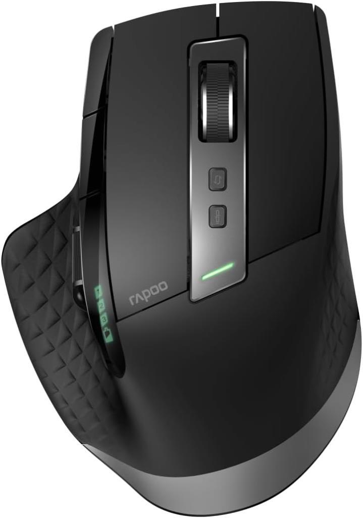 Rapoo MT750S kablosuz fare kablosuz fare 3200 DPI sensör çevre dostu şarj edilebilir pil ergonomik sağ elini kullananlar PC ve Mac için - siyah Teşhir