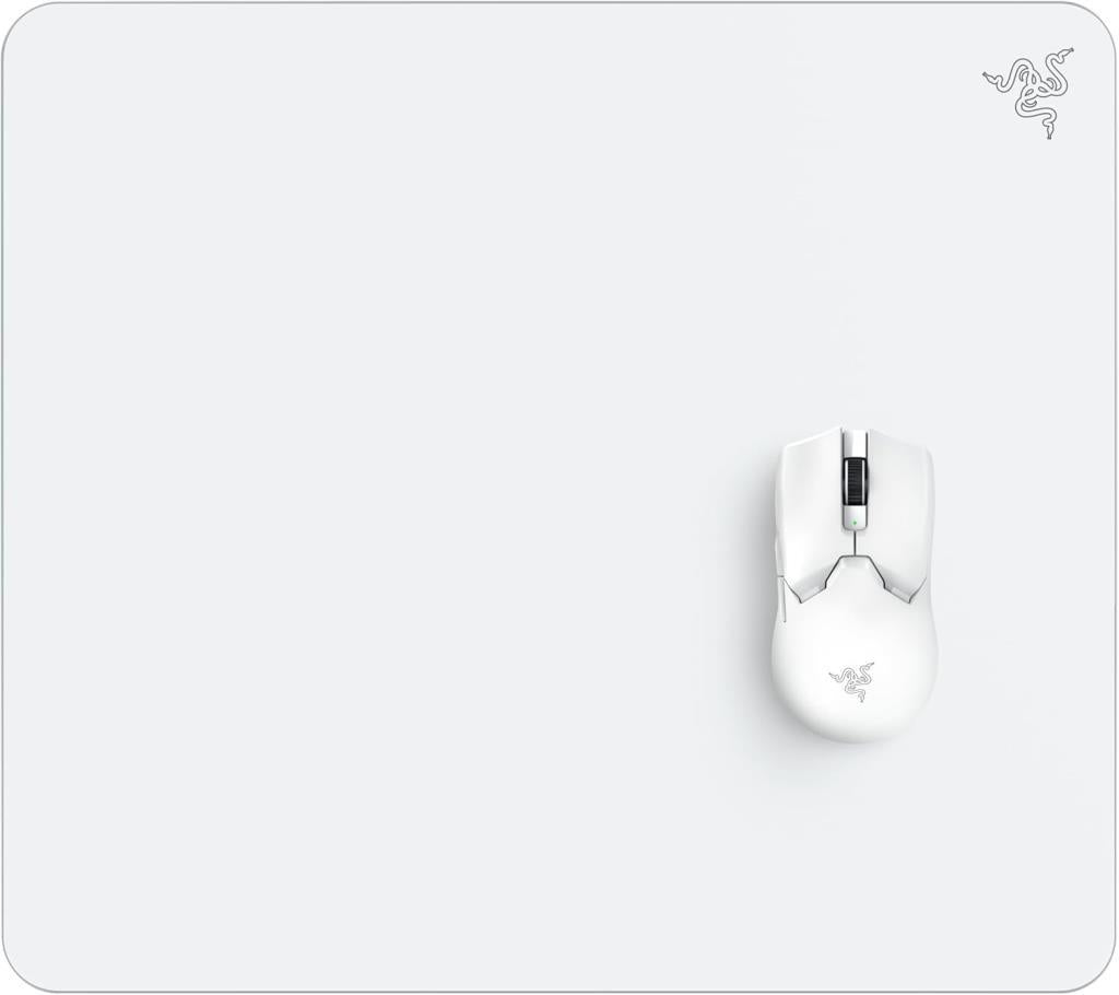 Razer Atlas - Cam Fare Altlığı (Birinci Sınıf Temperli Cam, Ultra Pürüzsüz Yüzey, Mikro Kazınmış Yüzey, Kir ve Çizilmeye Dayanıklı, Daha Sessiz Fare Hareketleri, Kaymaz Kauçuk Taban) Beyaz Outlet