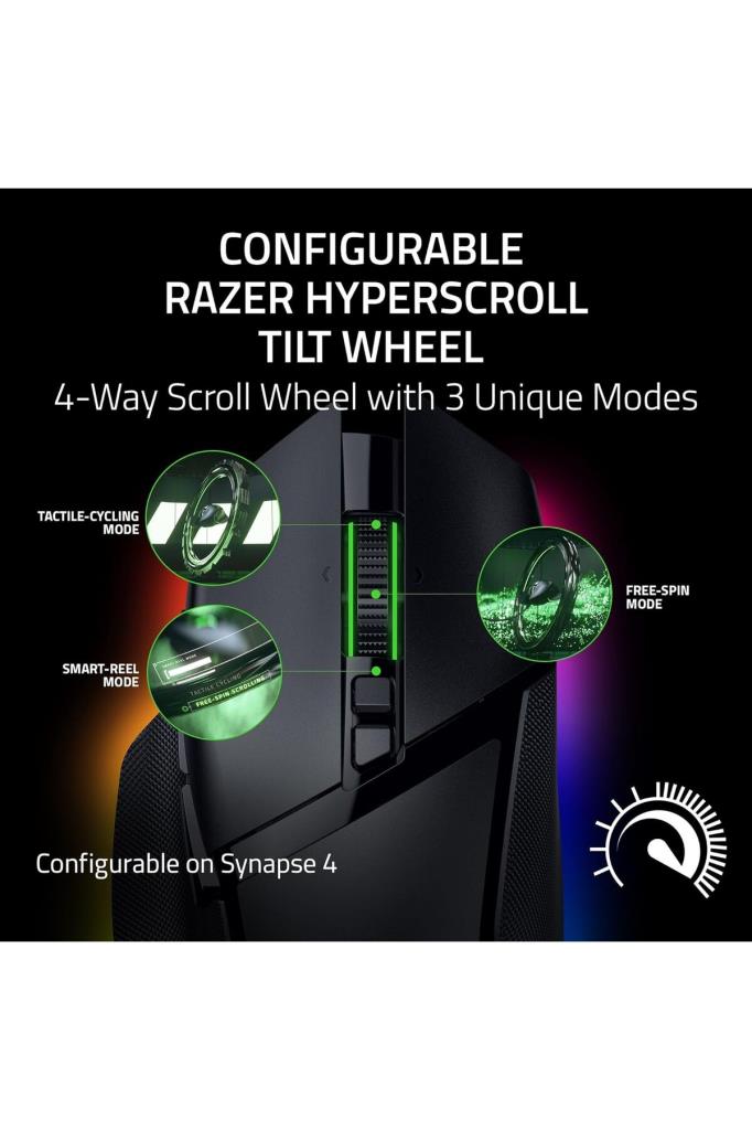 Razer Basilisk V3 Pro RZ01-04620100-R3G1 Siyah RGB Optik Kablolu/Kablosuz Oyuncu Mouse Teşhir