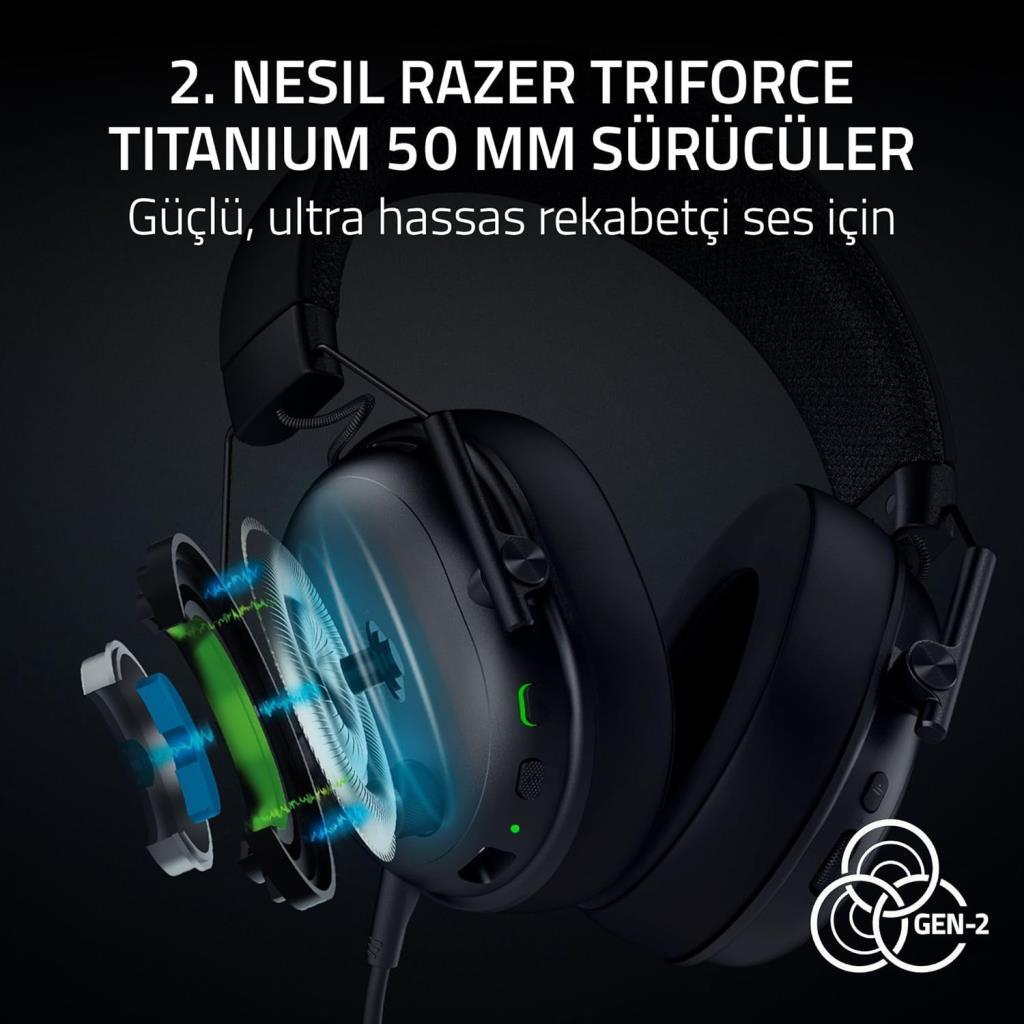 Razer BlackShark V3 RZ04-05410100-R3M1 Siyah 7.1 USB Kablolu/Kablosuz Kulak Üstü Oyuncu Kulaklığı