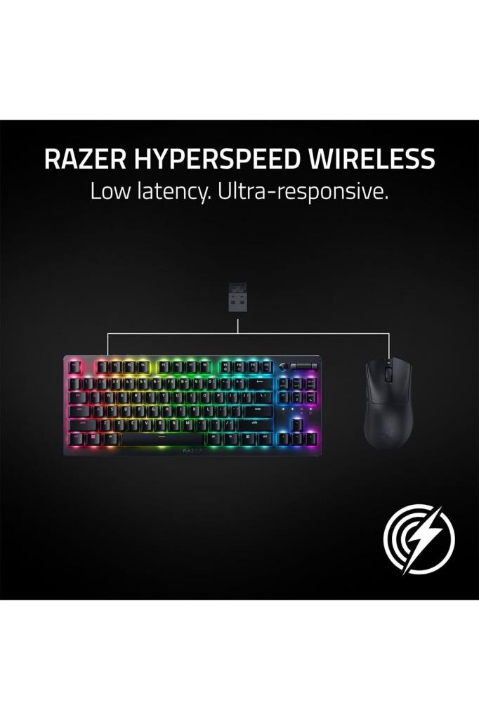 ماوس الألعاب Razer Deathadder V3 Hyperspeed RZ01-05140100-R3G1 القابل لإعادة الشحن والمريح بصريًا سلكيًا/لاسلكيًا بشاشة عرض 