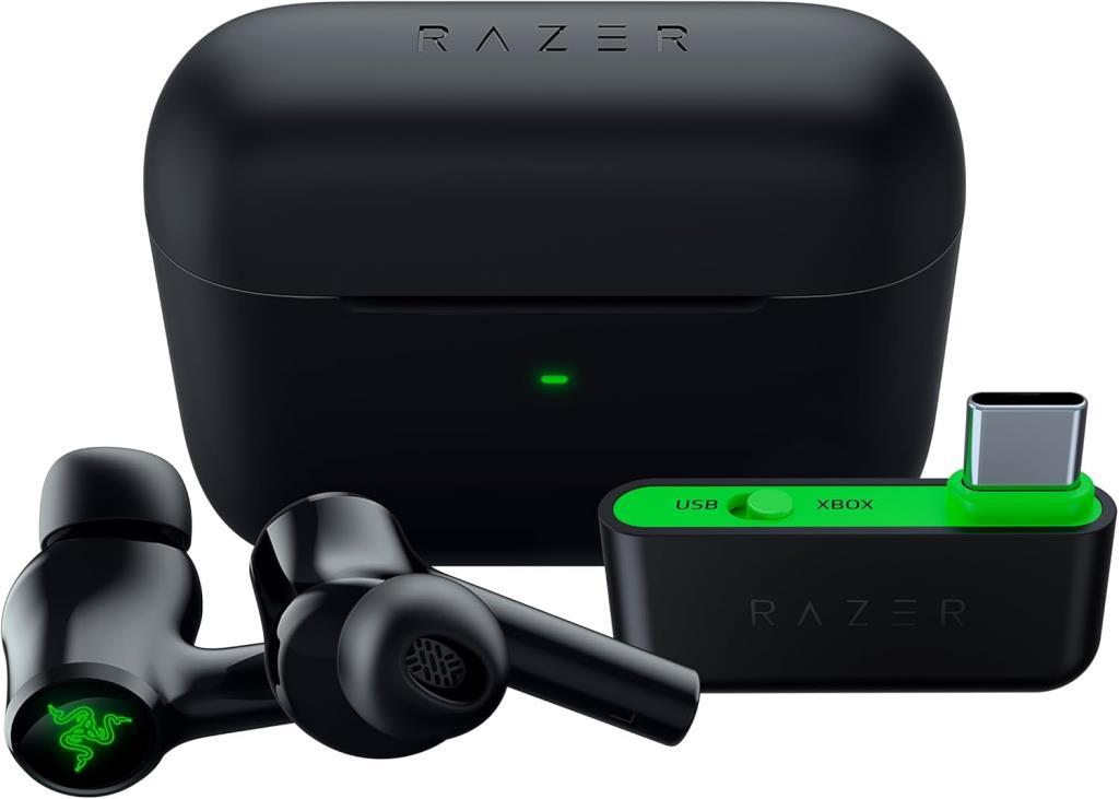 Razer Hammerhead HyperSpeed - Çok Platformlu Kablosuz Oyun Kulaklıkları Xbox (Aktif Gürültü Önleme (ANC), Ortam Gürültüsü Önleyici (ENC) Çift Mikrofon) Siyah Outlet