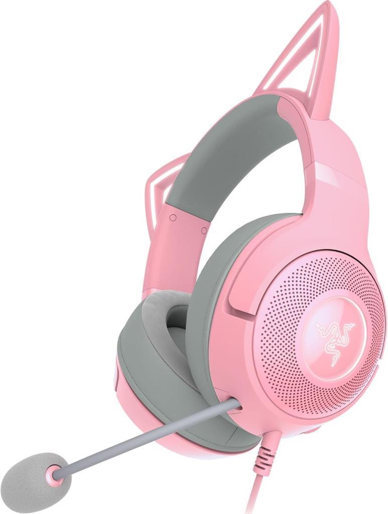 سماعة رأس Razer Kraken Kitty V2 RZ04-04730200-R3M1 RGB 7.1 سلكية للألعاب عبر USB