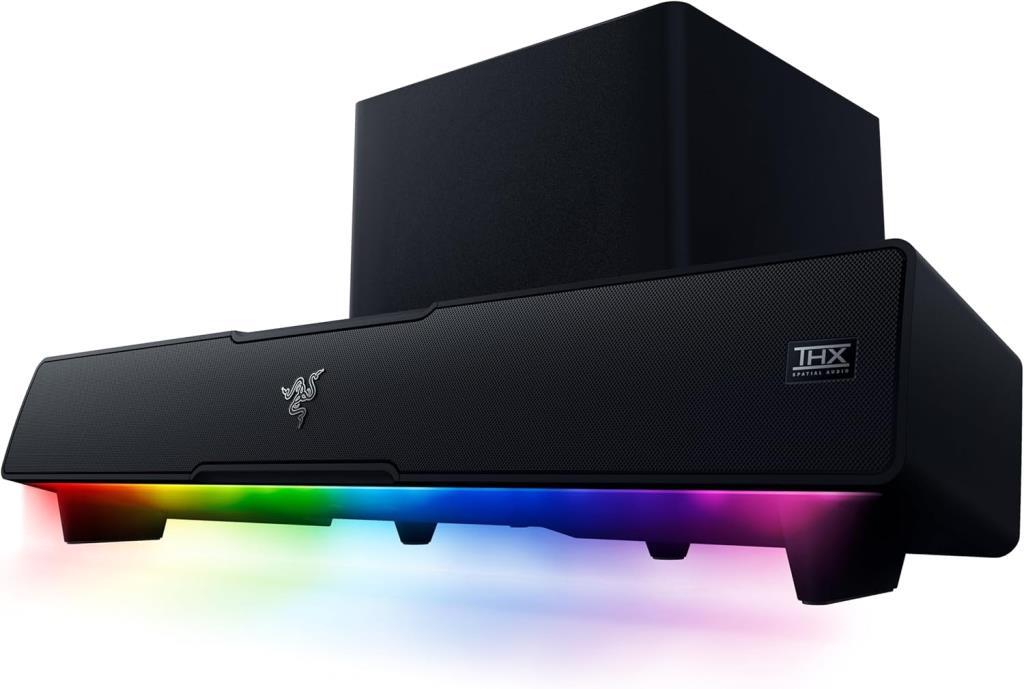Razer Leviathan V2 - Subwoofer'lı PC Oyun Soundbar'ı (Çok sürücülü PC Soundbar ve Subwoofer, THX Spatial Audio, Bluetooth 5.2,