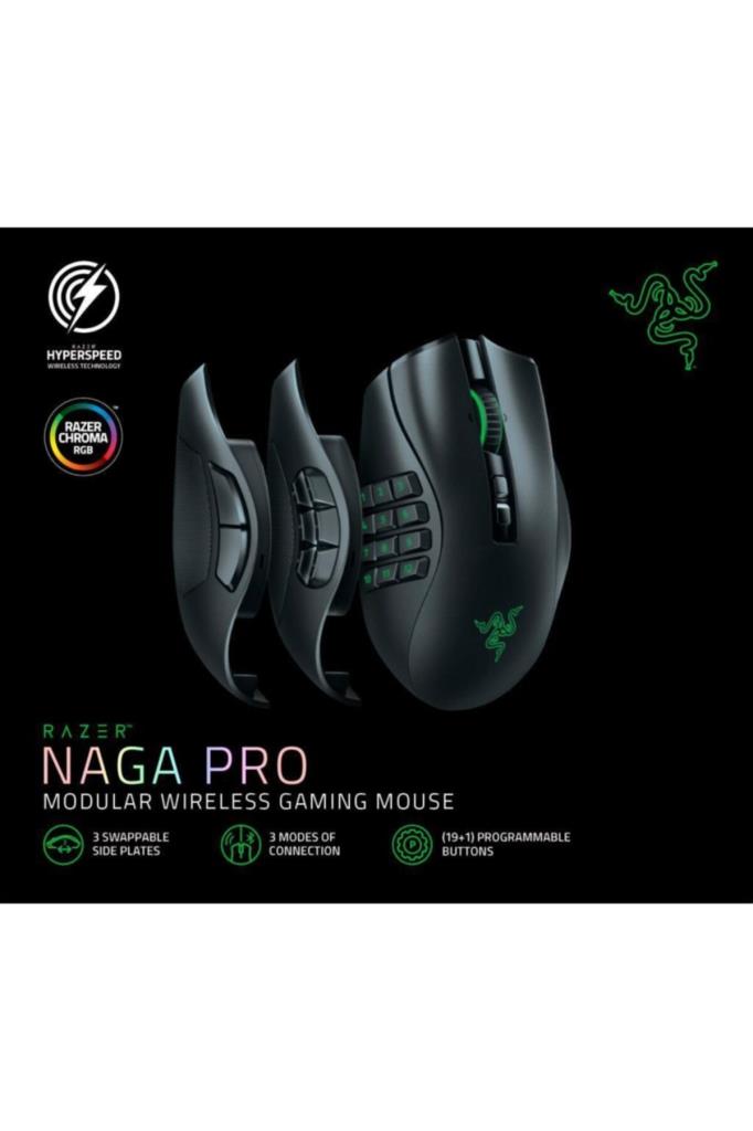 Razer Naga V2 Pro RZ01-04400100-R3G1 RGB Makrolu Optik Kablolu/Kablosuz Oyuncu Mouse - TEŞHİR