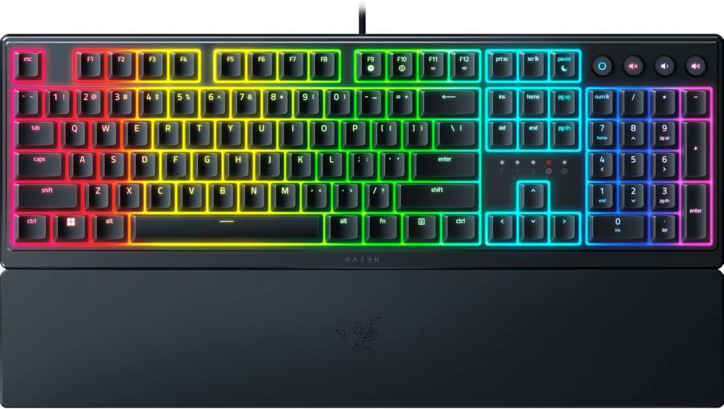 Razer Ornata V3 - Düşük Profilli Oyun Klavyesi (Hibrit Mecha-Membran Anahtarı, UV Kaplamalı Tuş Başlıkları, Manyetik Yumuşak Dokunuşlu Bilek Desteği, RGB Chroma) TR Düzeni | Siyah Teşhir