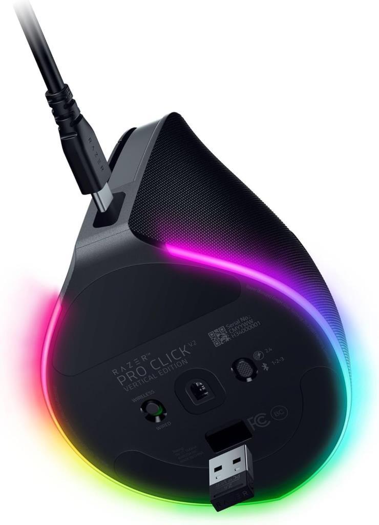 Razer Pro Click V2 Vertical Edition RZ01-05250100-R3G1 RGB Şarjlı Optik Kablolu/Kablosuz Oyuncu Mouse - TEŞHİR