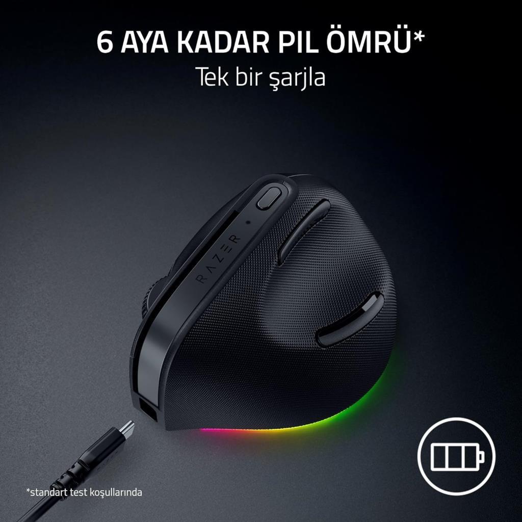 Razer Pro Click V2 Vertical Edition RZ01-05250100-R3G1 RGB Şarjlı Optik Kablolu/Kablosuz Oyuncu Mouse - TEŞHİR