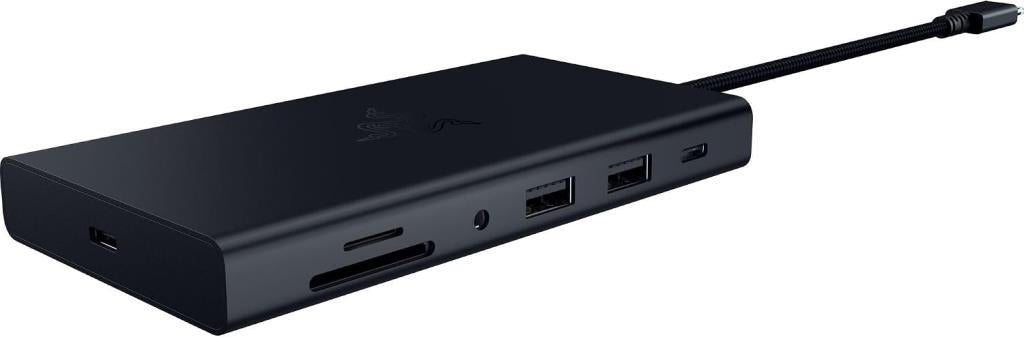 Razer USB-C Dock - HDMI, Gigabit Ethernet, 3,5 mm ses bağlantı noktası, USB-A ve -C ile 11 bağlantı noktası, Windows ve Mac ile uyumlu (4K ile ekran çıkışı, 7.1 surround ses) Siyah - Outlet