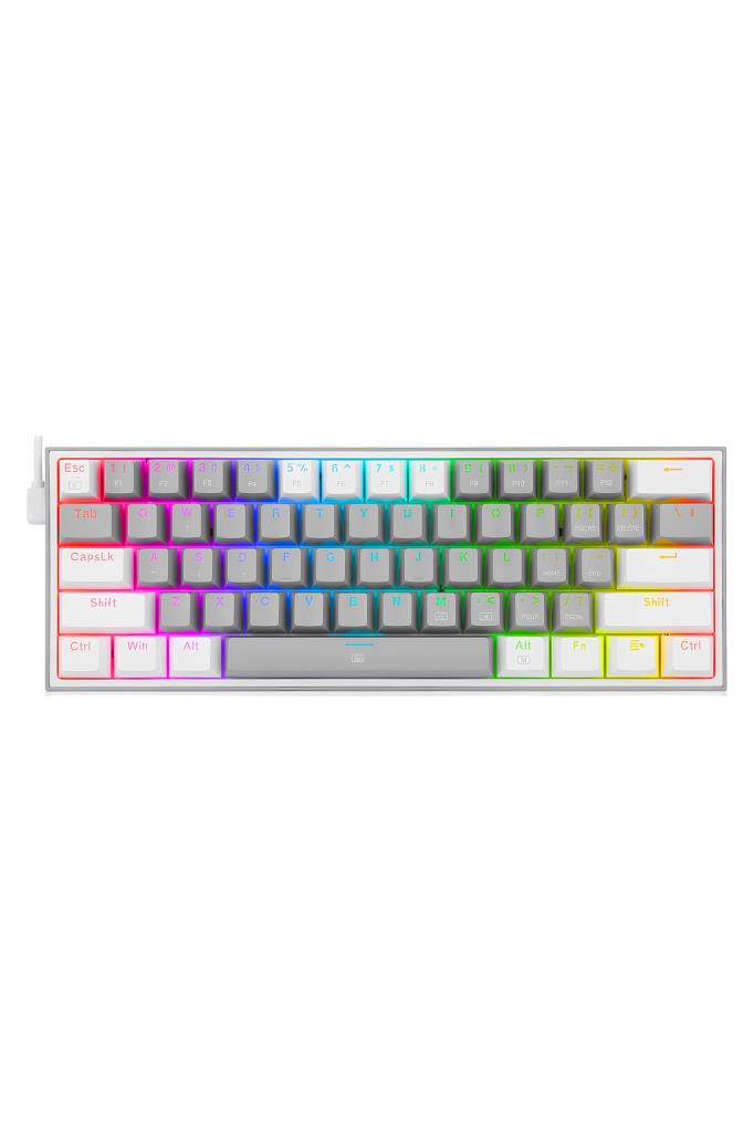 Redragon K617 Gri-Beyaz RGB %60 TKL Red Switch Kablolu Mekanik Oyuncu Klavyesi Teşhir