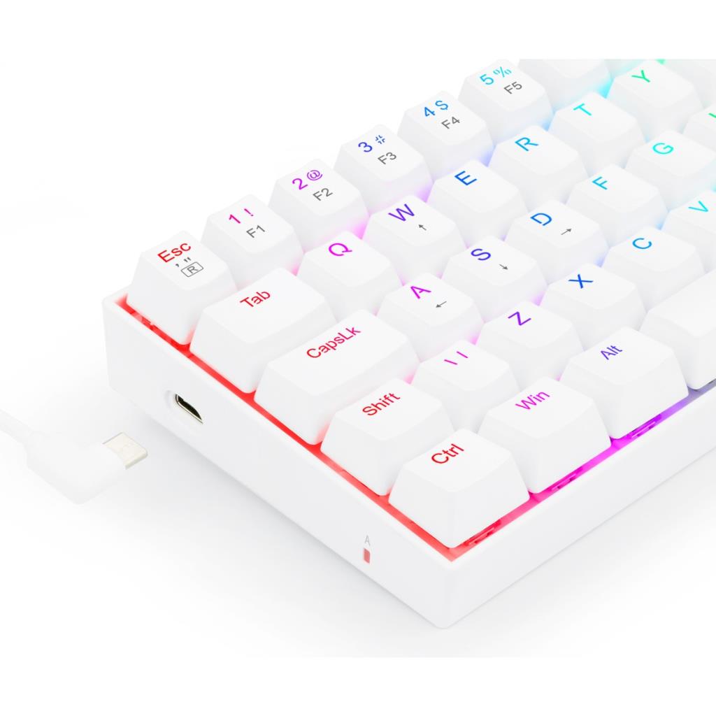 Redragon K630 Dragonborn Beyaz RGB %60 TKL Blue Switch Kablolu Mekanik Oyuncu Klavyesi