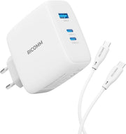 Ricomm 140W GaN 3 Portlu USB-C + USB-A Şarj Aleti Macbook & Notebook Uyumlu -