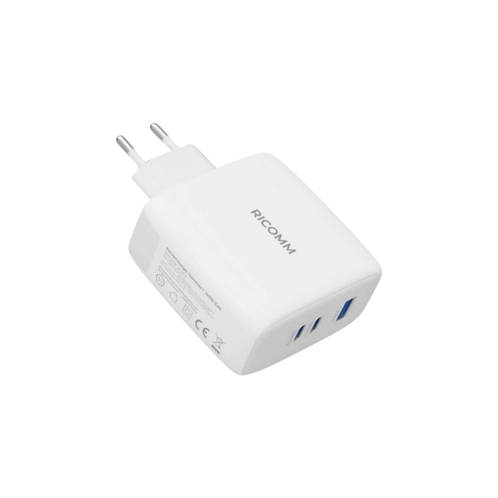 Ricomm 140W GaN 3 Portlu USB-C + USB-A Şarj Aleti Macbook & Notebook Uyumlu - TESHİR
