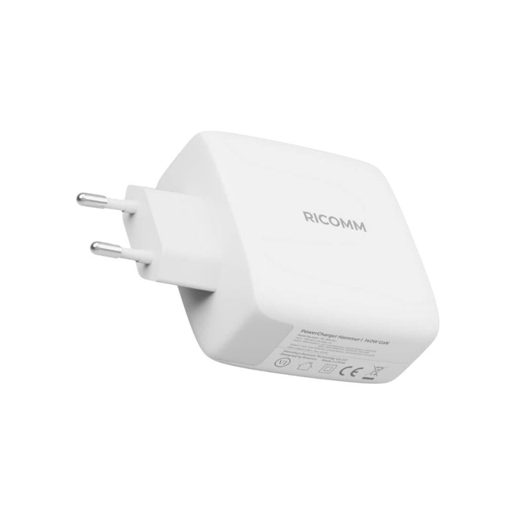 Ricomm 140W GaN 3 Portlu USB-C + USB-A Şarj Aleti Macbook & Notebook Uyumlu - TESHİR
