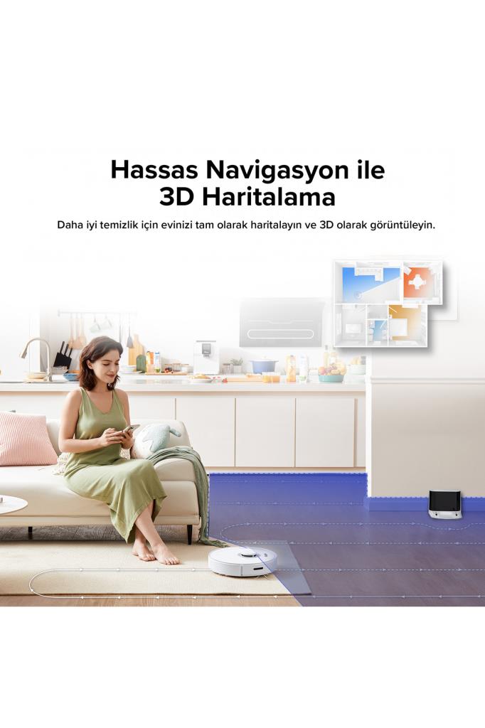 Roborock Q7 Max Beyaz Akıllı Robot Süpürge Teşhir