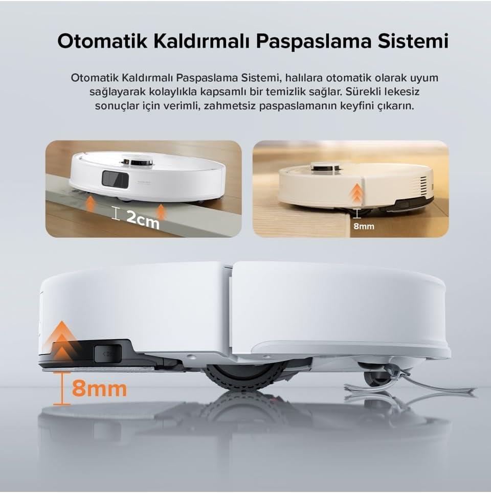 Roborock Q8 Max Pro Beyaz Akıllı Robot Süpürge - Teşhir