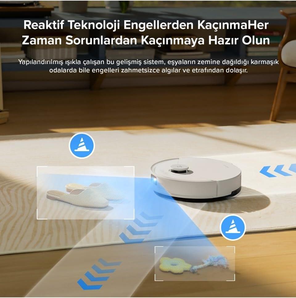 Roborock Q8 Max Pro Beyaz Akıllı Robot Süpürge - Teşhir