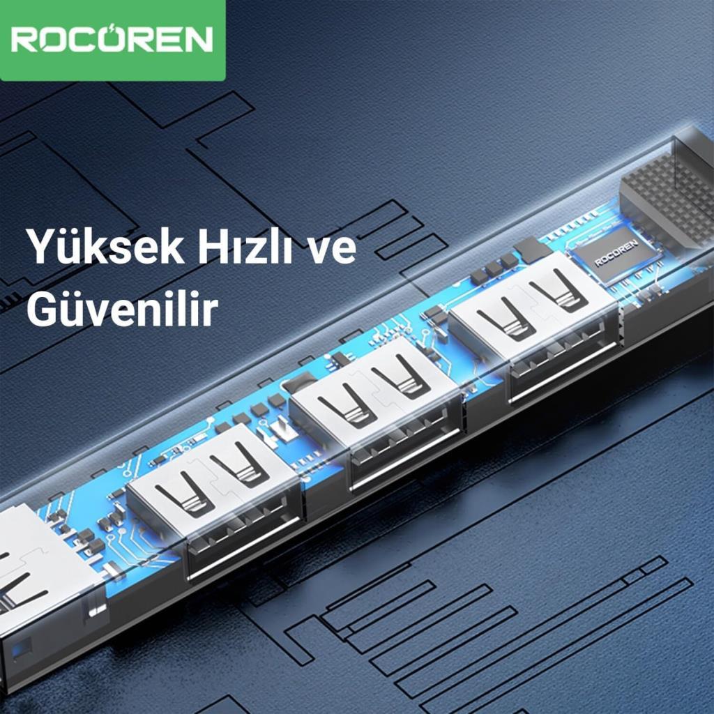 Rocoren RCJXQAA-JXA0G 4 Port USB Çoğaltıcı