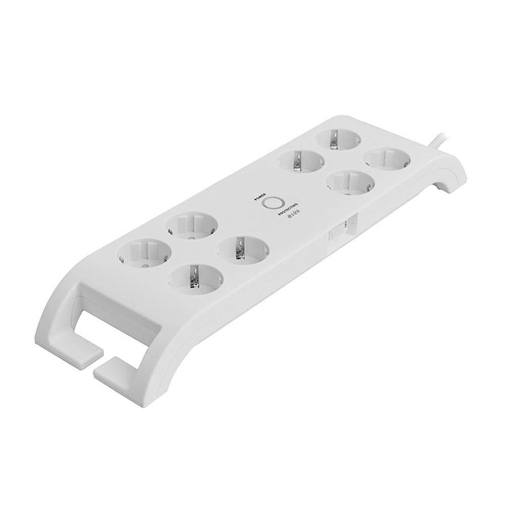 S-link SPG3080 900 Joule 8'li 2 m Anahtarlı Beyaz Akım Korumalı Priz - OUTLET