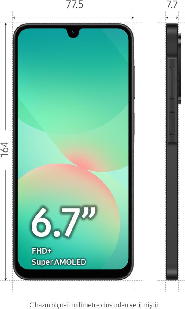 Samsung Galaxy A26 256 جيجابايت 8 جيجابايت أسود (بضمان سامسونج تركيا)