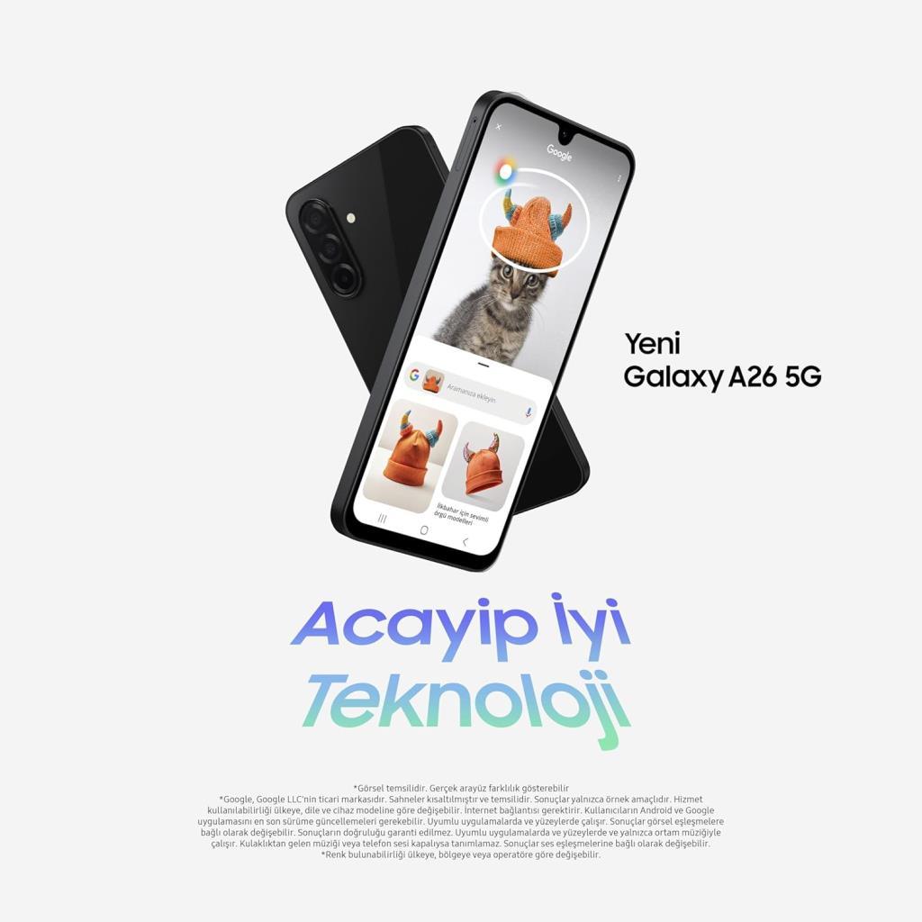 Samsung Galaxy A26 256 جيجابايت 8 جيجابايت أسود (بضمان سامسونج تركيا)