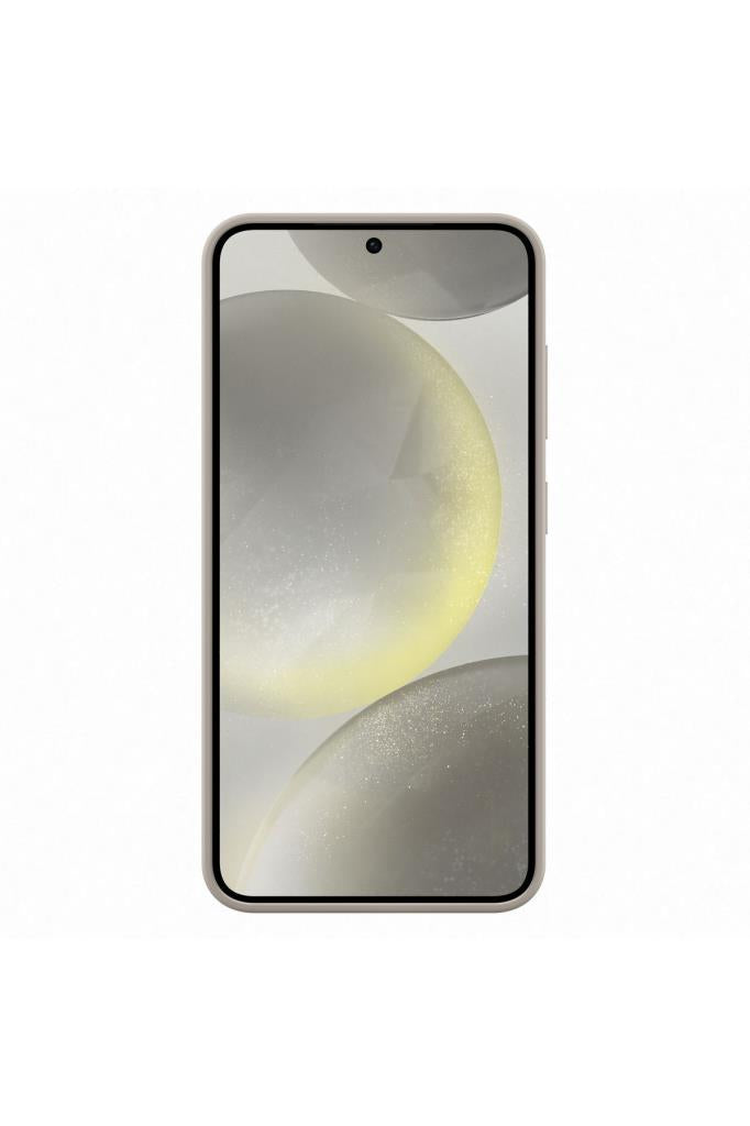 Samsung Galaxy S24 Kordonlu & Standlı Silikon Kılıf - Boz Kahverengi Outlet