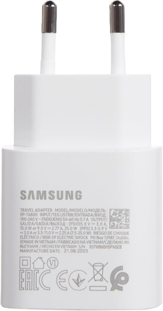 Samsung EP-TA800N Type-C 25 W Kablosuz Hızlı Şarj Aleti Beyaz Outlet