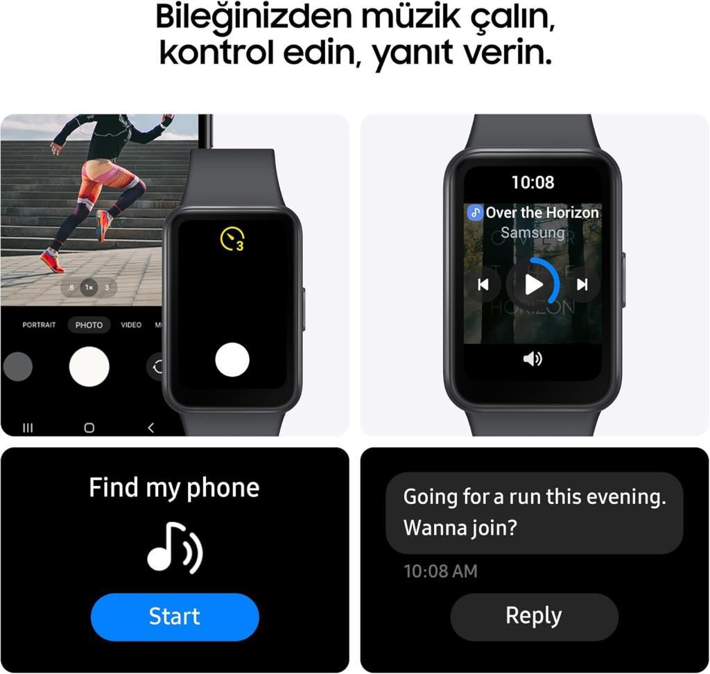 Samsung Galaxy Fit 3 Gri Akıllı Bileklik Teşhir